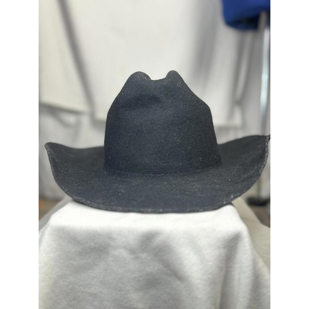 wrangler riata black felt‎ cowboy hat western ranch rodeo 7 3/8